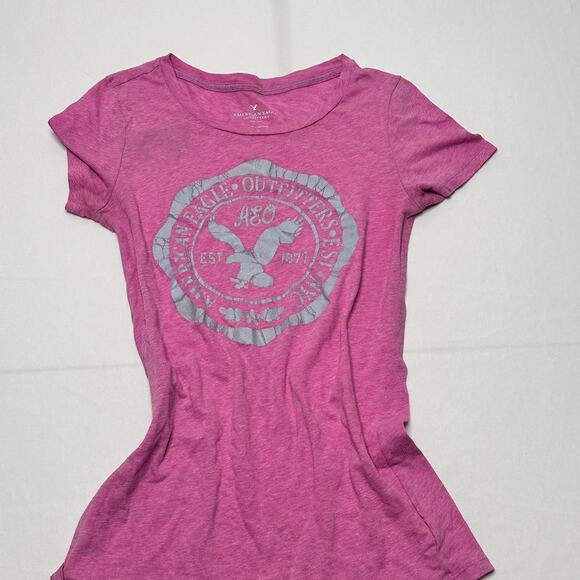 American Eagle Size Small Women’s Pink Y2K Vintage Baby Tee - Picture 4 of 5